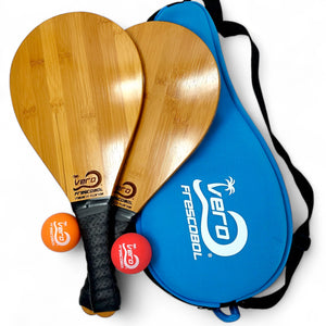 Bamboo Frescobol Beach Paddle Game Kit