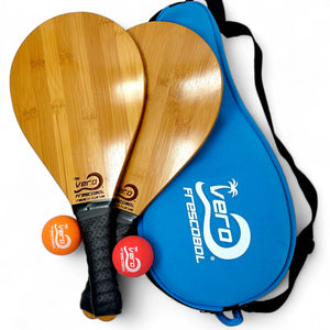 Bamboo Frescobol Beach Paddle Game Kit - Vero Frescobol