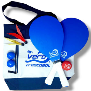 Ocean Blue Birch Wood Frescobol Beach Paddle Game Kit SALE - Vero Frescobol