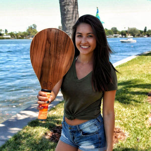 Walnut Wood Frescobol Beach Paddle Kit