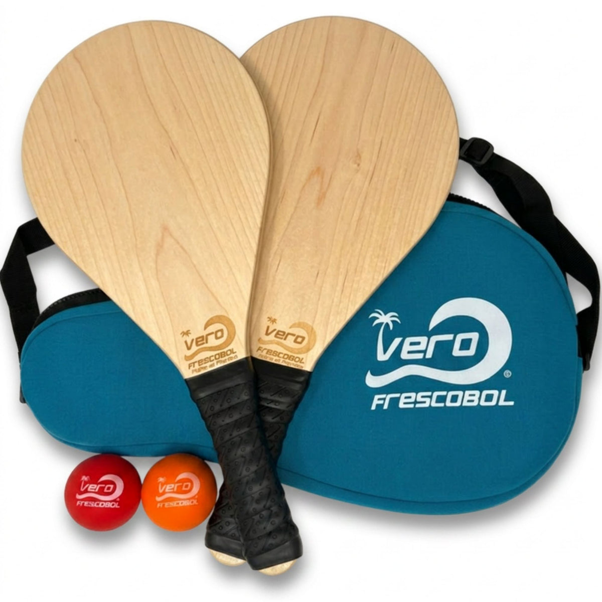 Birch Wood Frescobol Beach Paddle Game Kit