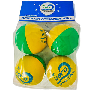 4 Official PRO BRASIL Yellow Blue Green Frescobol Balls - Vero Frescobol