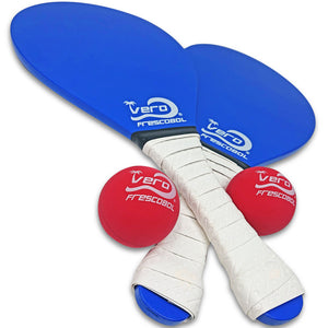 Ocean Blue Birch Wood Frescobol Beach Paddle Game Kit