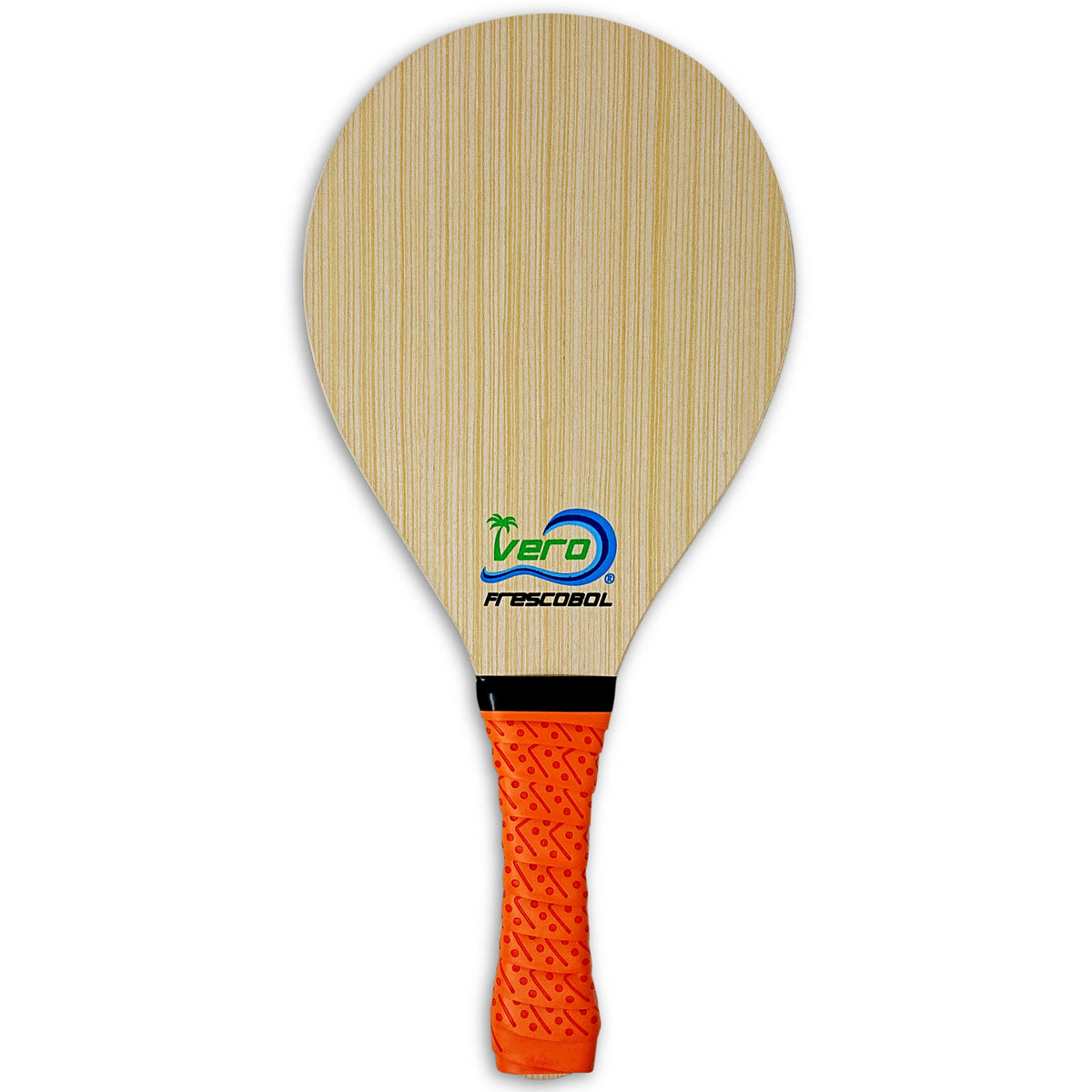 Florida Orange Wood Frescobol Beach Paddle Game Kit
