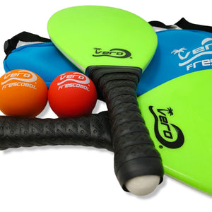 Frescobol Florida Limao Fiberglass Beach Paddle Ball Kit - Vero Frescobol
