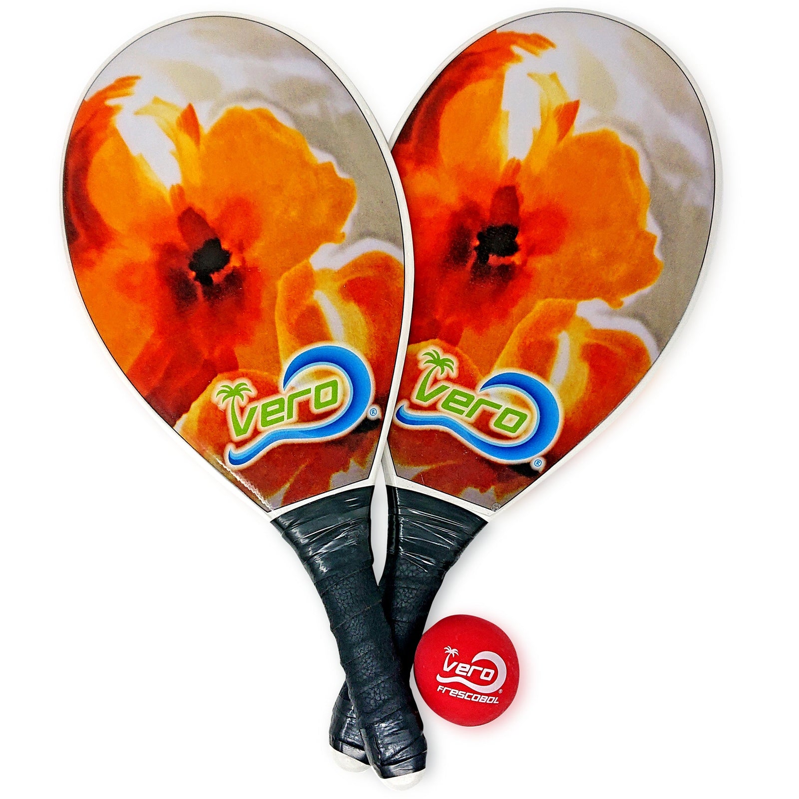 Frescobol Orange Lily Beach Paddle Kit - Vero Frescobol