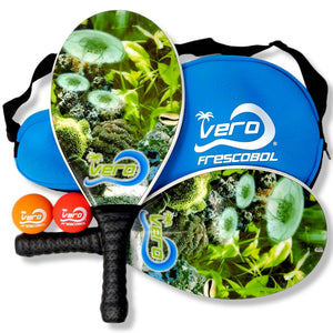 Frescobol SAVE THE OCEAN Fiberglass Beach Paddle Ball Kit - Vero Frescobol