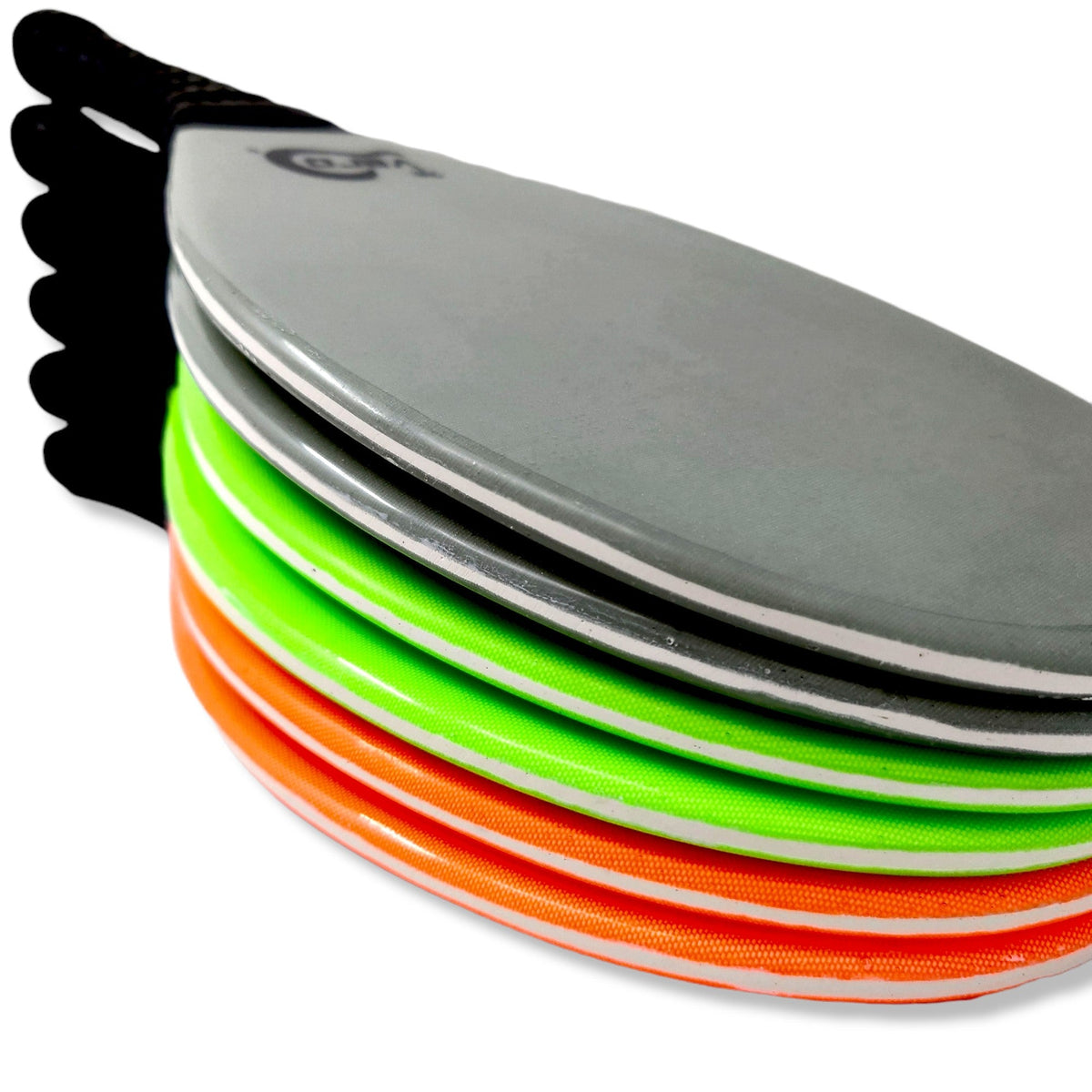 Frescobol Solid Gray Fiberglass Beach Paddle Ball Kit - Vero Frescobol