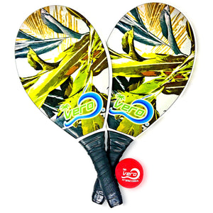 Frescobol Tropical Leaf Beach Paddle Kit - Vero Frescobol