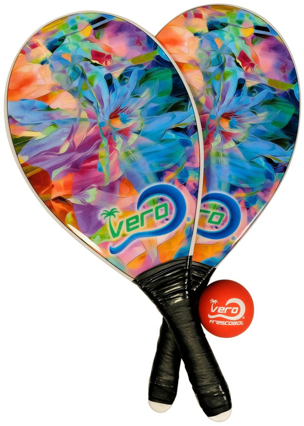 Frescobol Pastel de Flor Beach Paddle Kit
