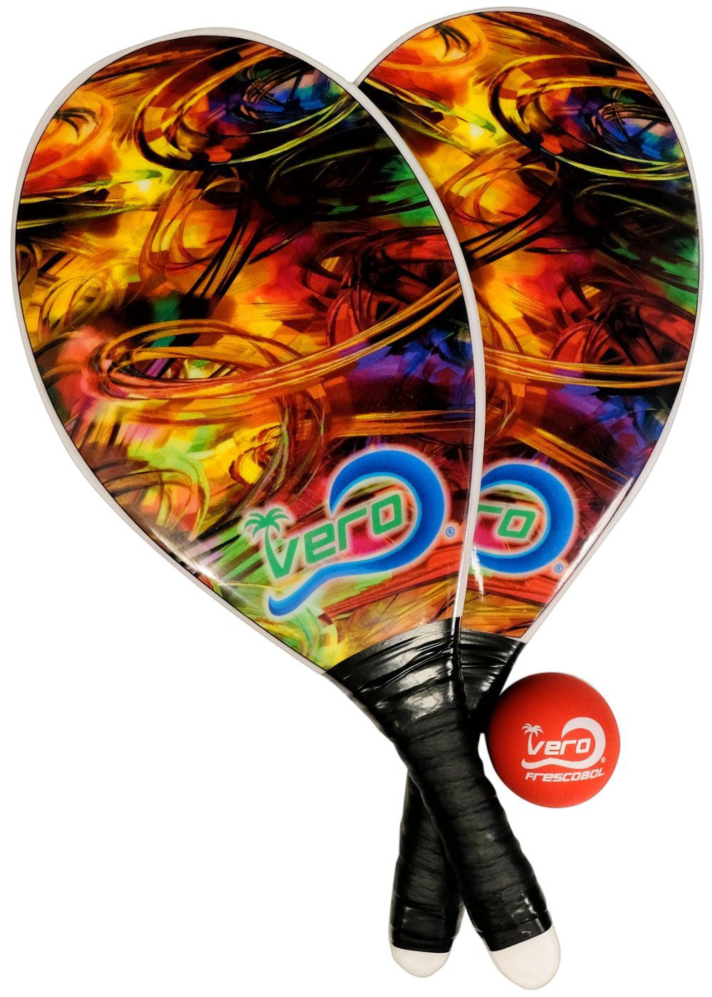Frescobol Orange Burst Beach Paddle Kit