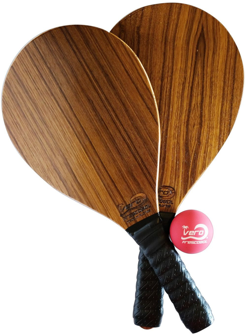 Teak Wood Frescobol Beach Paddle Kit