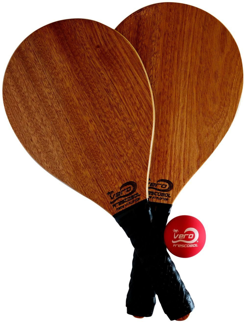 Mahogany Wood Frescobol Beach Paddle Kit