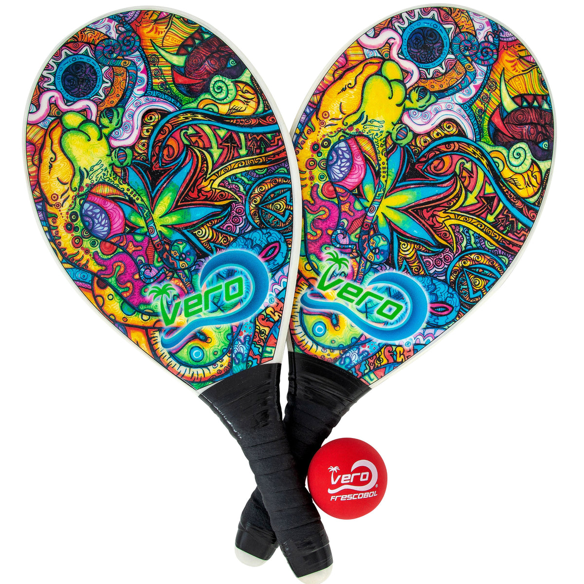Frescobol Rasta Beach Paddle Kit
