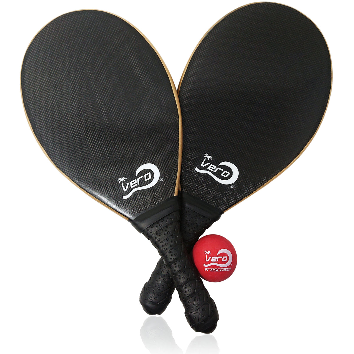 Frescobol Preto Carbon Fiber Beach Paddle Kit
